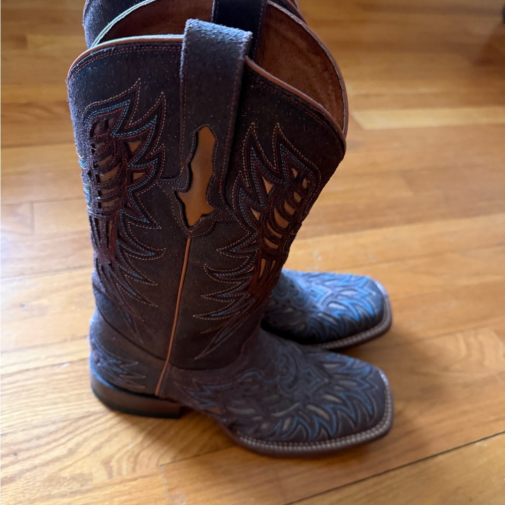 Lucchese Dark Brown Leather Boots - Picture 2 of 16